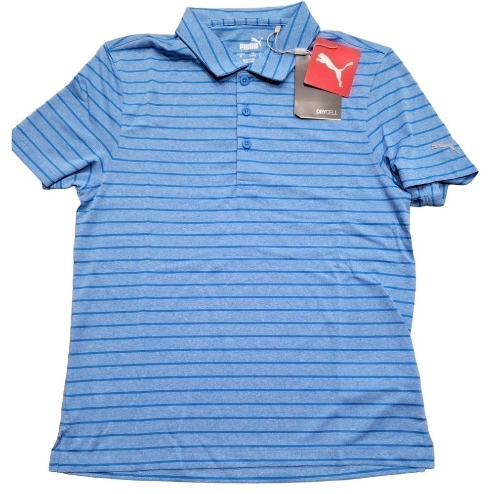 Puma Boys Polo Drycell Medium Ibiza Blue NWT